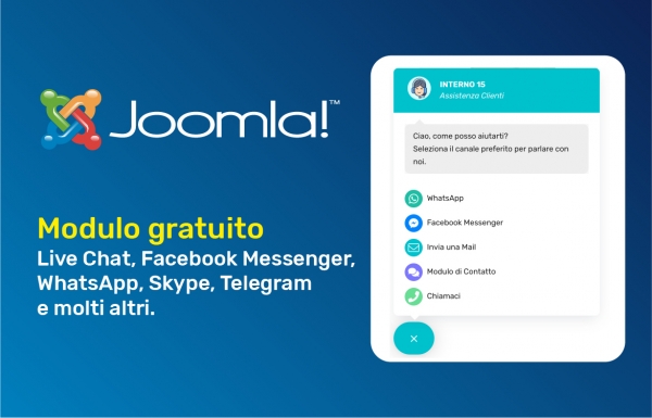 Modulo gratuito Live Chat, Facebook Messenger, WhatsApp e molti altri. Joomla Extensions
