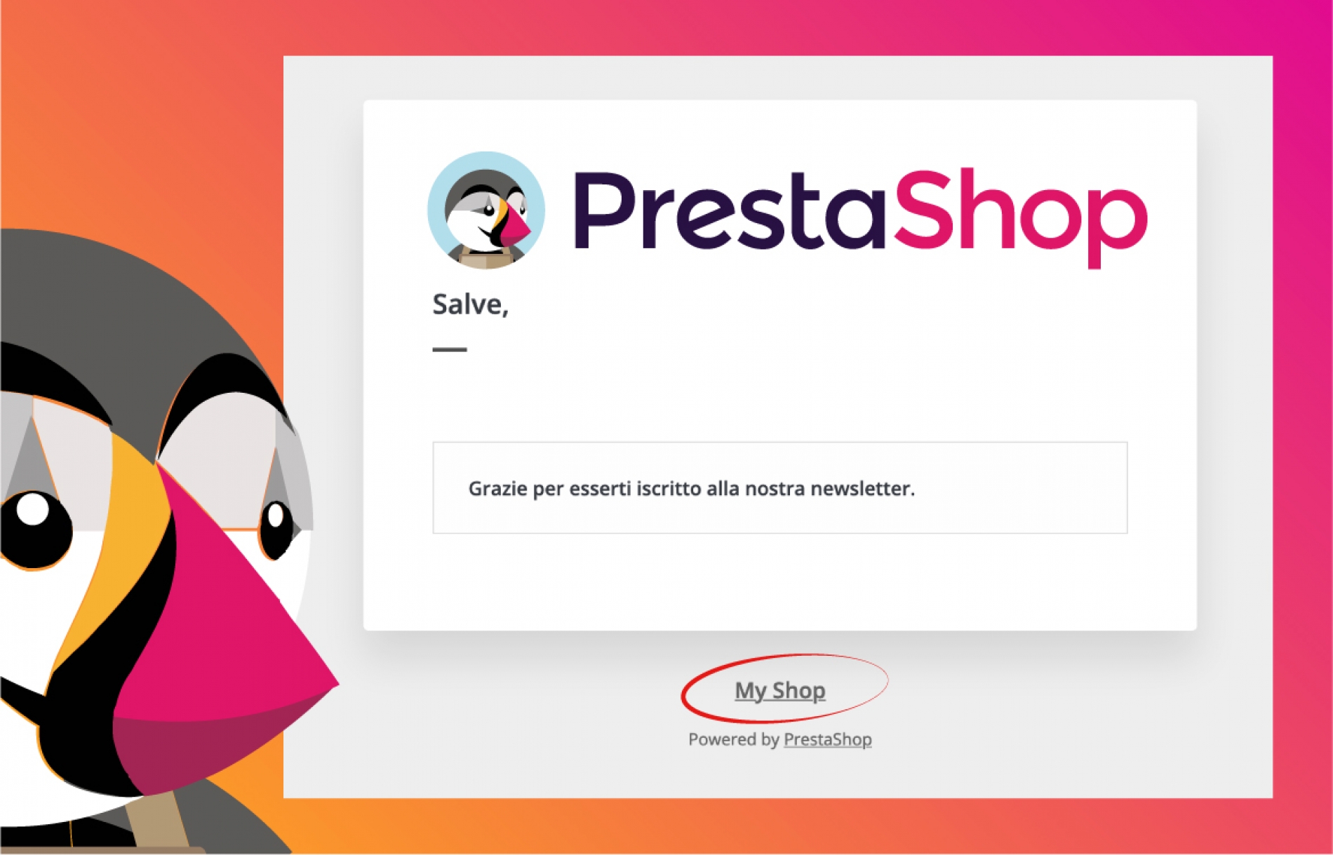 Come cambiare il nome del negozio in PrestaShop da &quot;my Shop&quot;